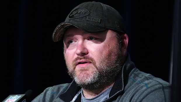 Jets GM Joe Douglas speaks at the NFL Combine